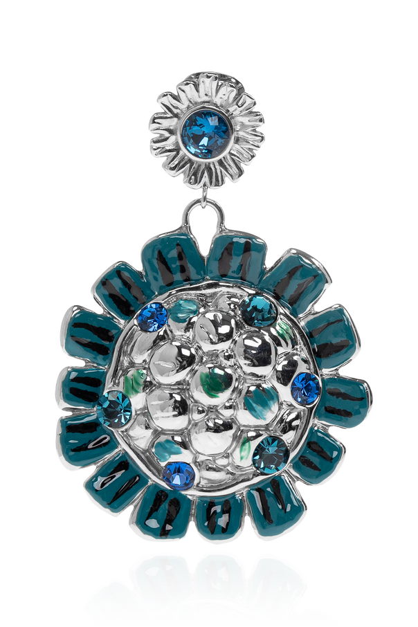 Marni Brass Floral Motif Earrings