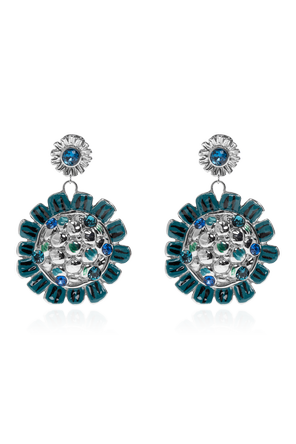 Brass Floral Motif Earrings
