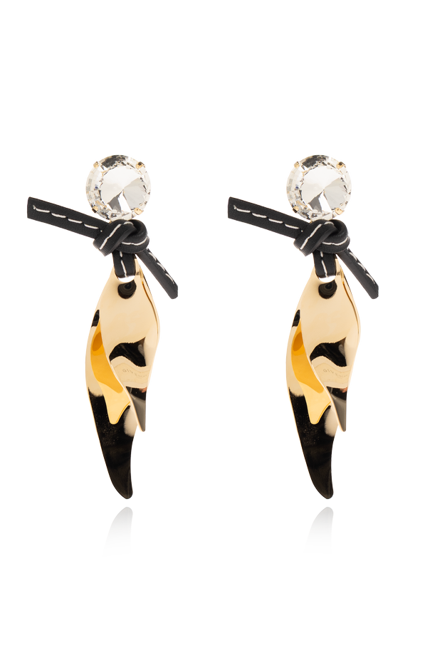 Brass Leaf-Shaped Earrings od Marni
