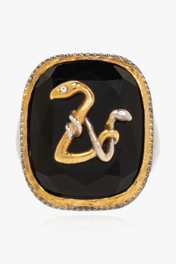 KIDS SHOES 25-39 ‘ZV Snake’ brass signet ring