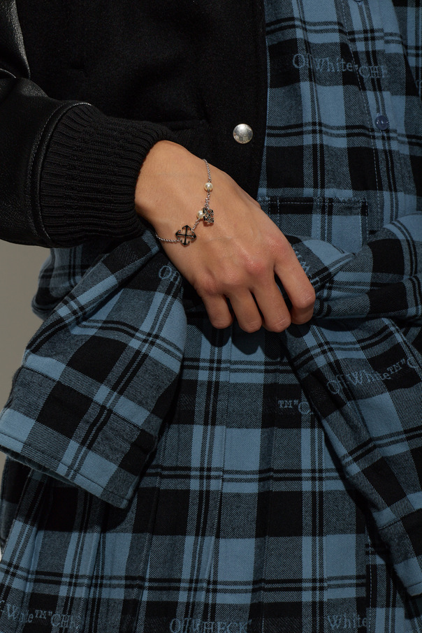 Off-White Bransoleta ze sztuczną perłą