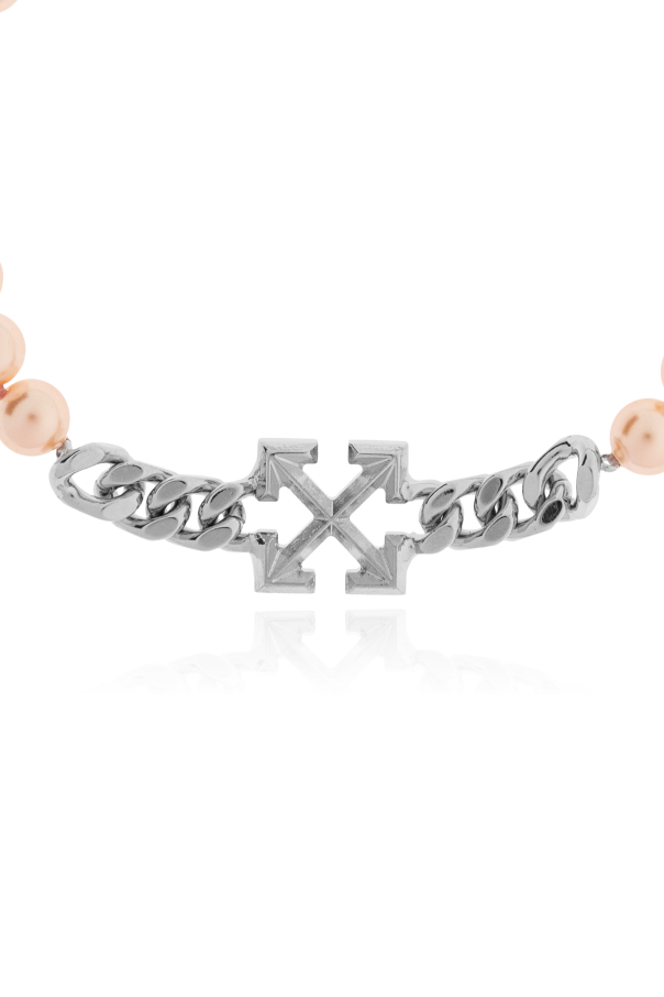 Off-White Pulsera con perlas de vidrio