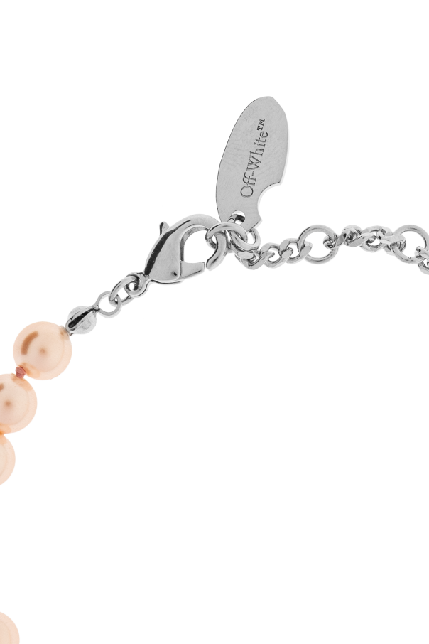 Off-White Pulsera con perlas de vidrio