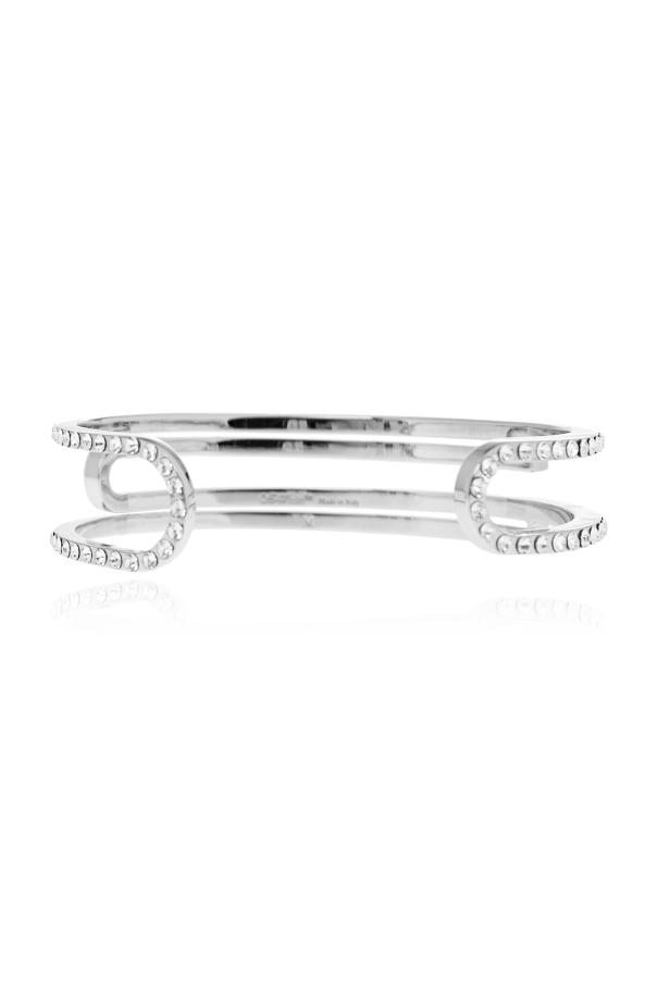 Off-White Messingarmband mit funkelnden Kristallen