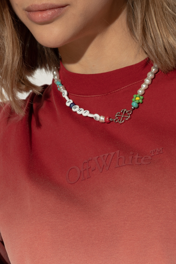 Off-White Necklace with Charms