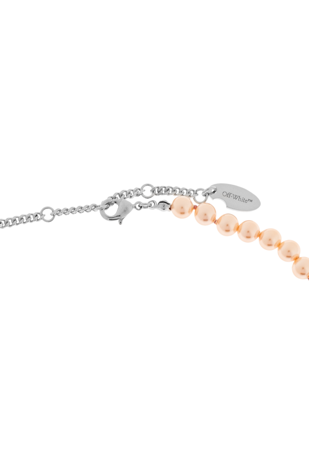Off-White Short necklace with glass pearls