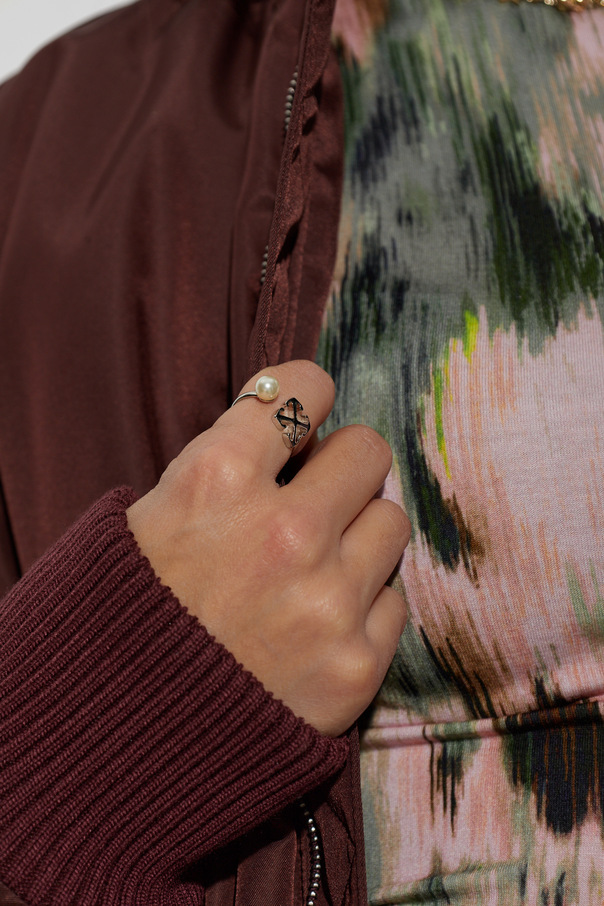 Off-White Artificial pearl ring