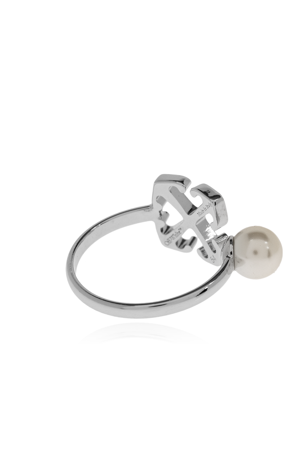 Off-White Artificial pearl ring