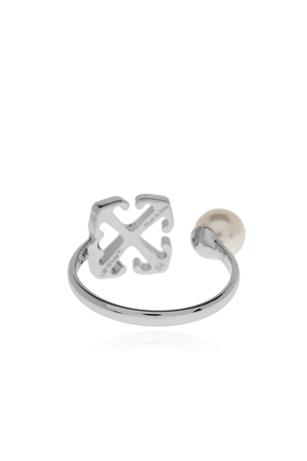 Off-White Artificial pearl ring