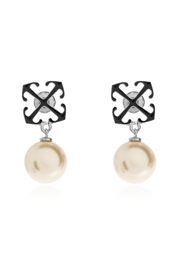 Earrings with glass pearl od Off-White