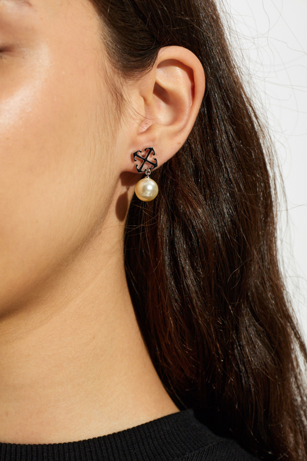 Off-White Ohrringe mit Glasperle