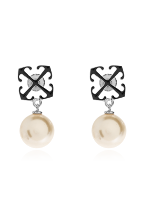 Earrings with glass pearl