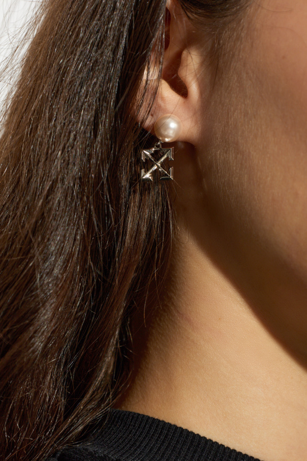 Off-White Ohrringe mit Glasperle