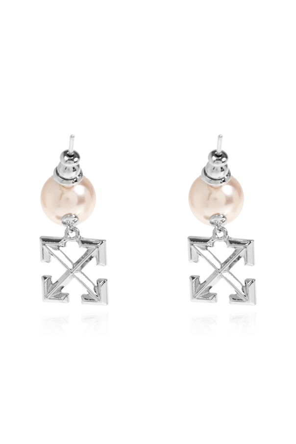 Off-White Ohrringe mit Glasperle
