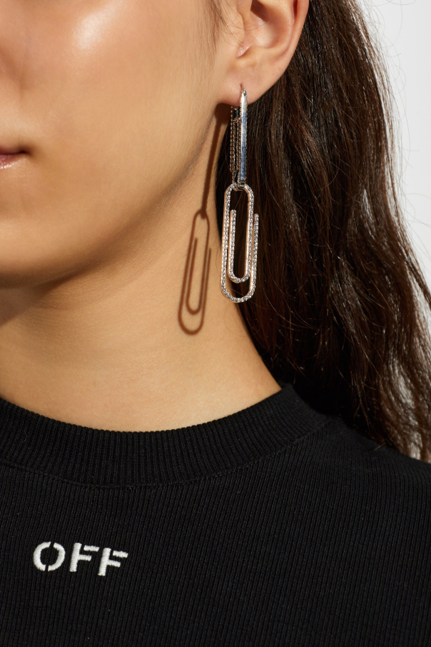 Off-White Ohrringe mit funkelnden Kristallen