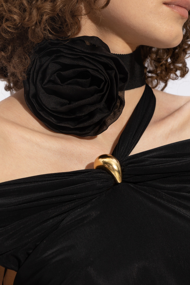 Blumarine Choker with a rose-shaped brooch