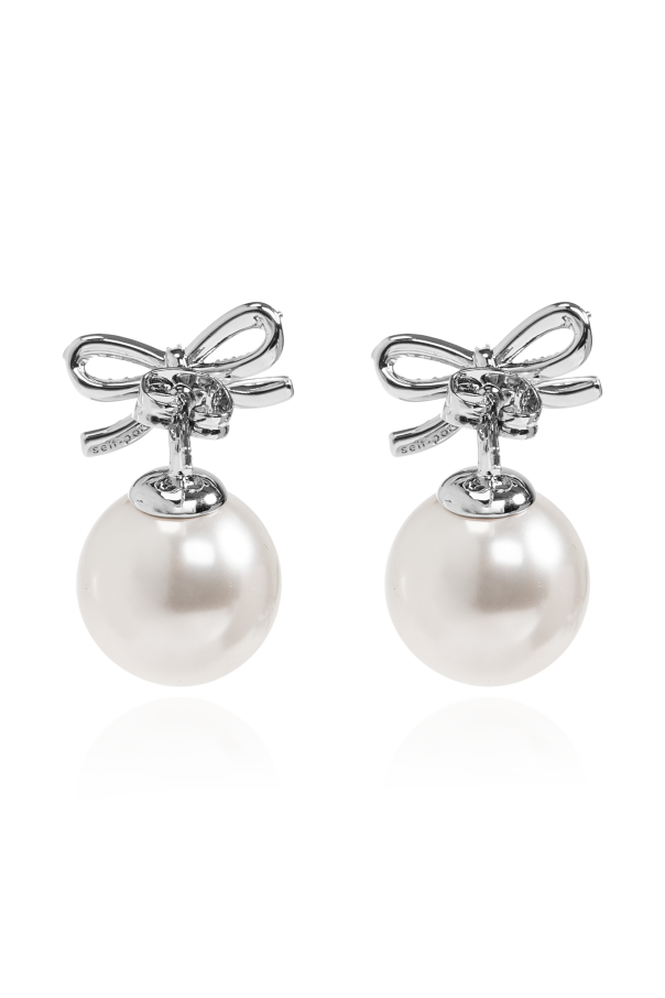 Self-Portrait Earrings with glass pearls