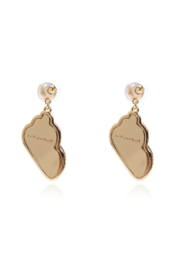 Self-Portrait Brass earrings