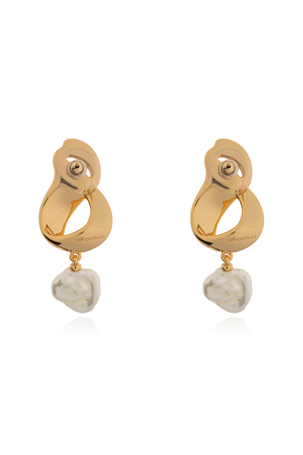 Self-Portrait Brass earrings