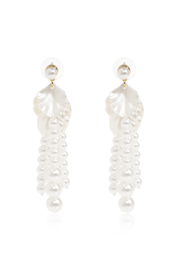 Long earrings with glass pearls od Self-Portrait