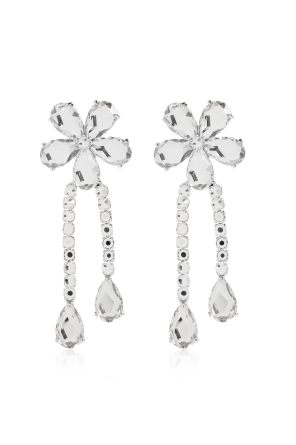 Pendientes largos con cristales brillantes