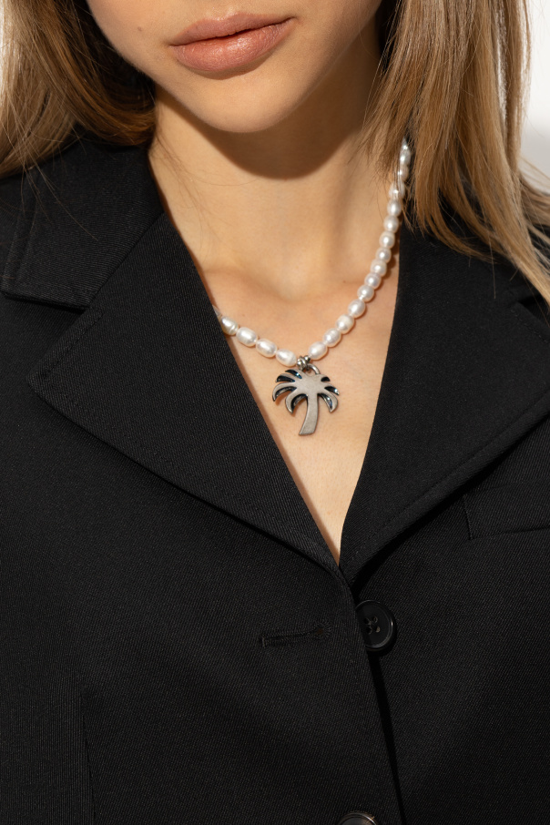Palm Angels Pearl necklace with charm