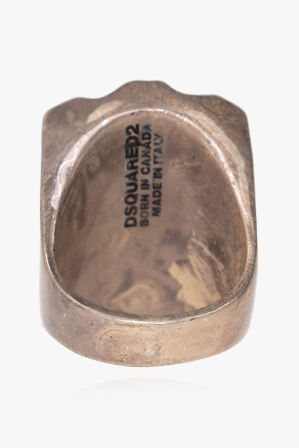 Dsquared2 beige Ring with maple leaf motif