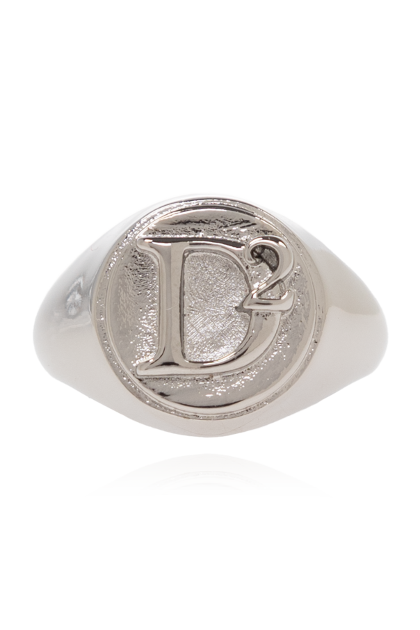 Dsquared2 Mosiężny pierścień z logo