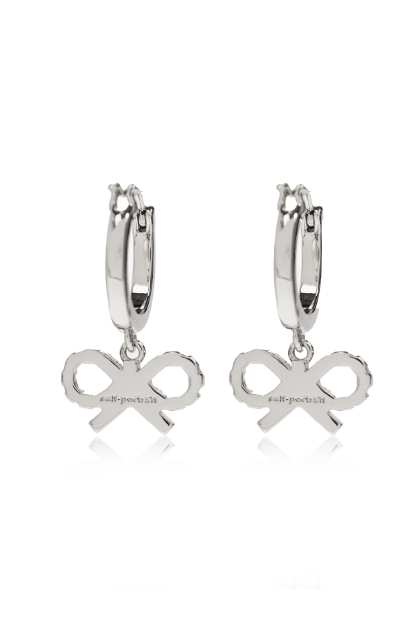 Self-Portrait Earrings with shimmering crystals