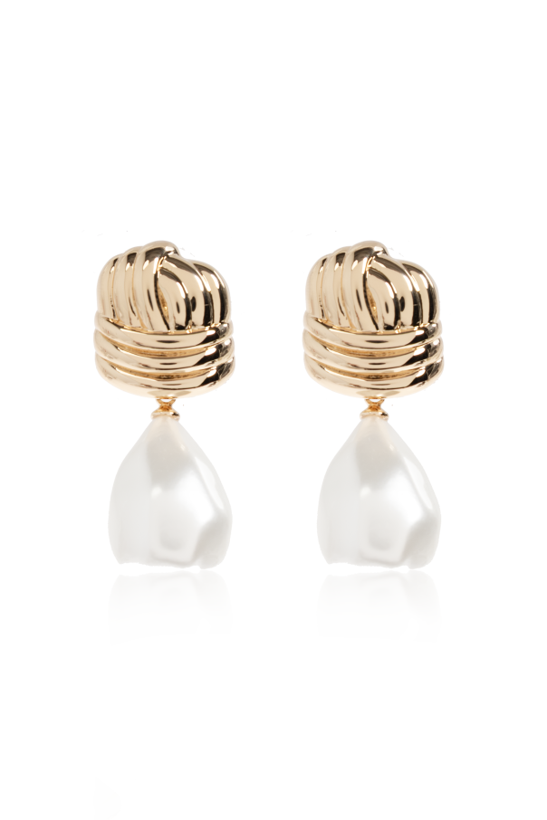 Brass earrings with pearl od Self-Portrait