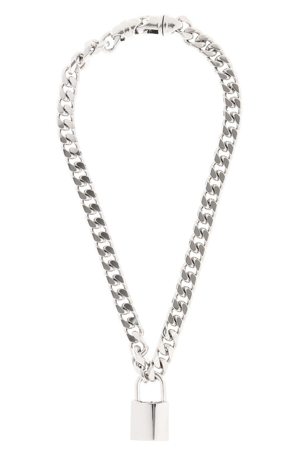 Dsquared2 Silver Punk Lock Necklace Dsquared2