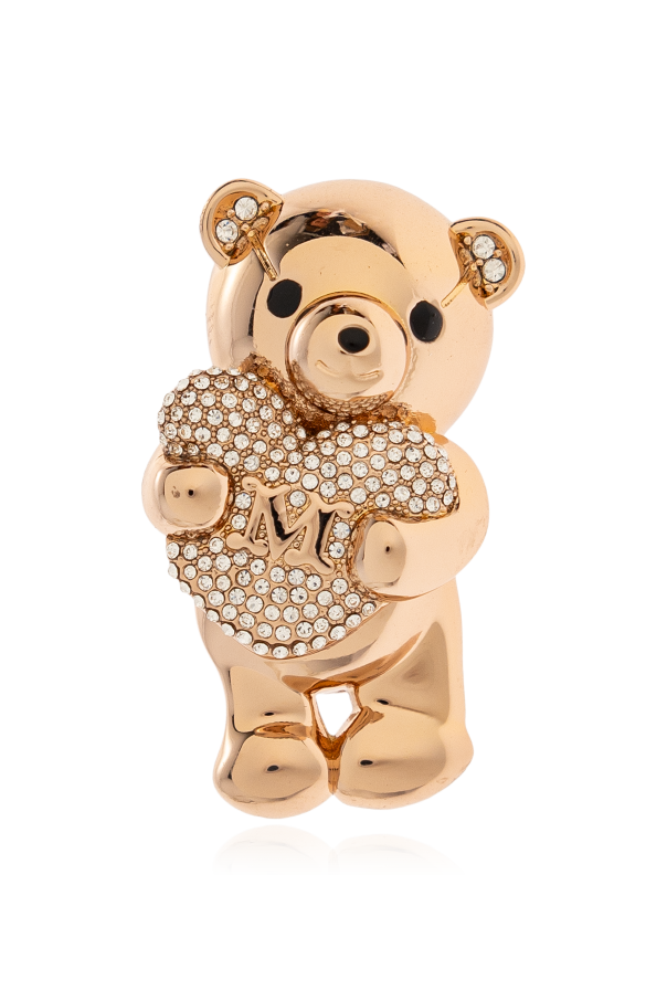 Bear-shaped brooch with shimmering crystals od Max Mara