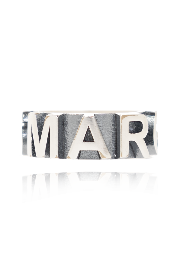 MM6 Maison Margiela Mosiężny pierścień z logo