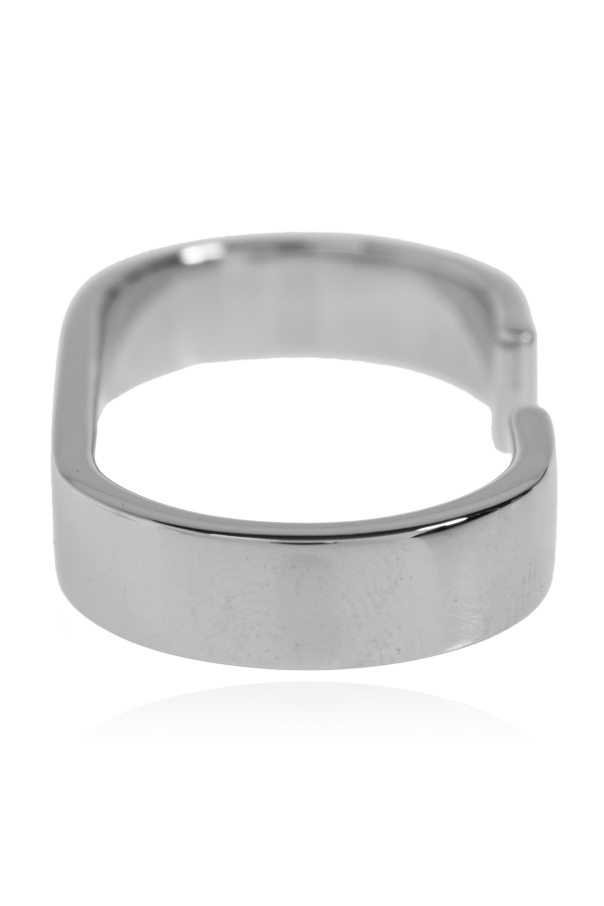 MM6 Maison Margiela Podwójny pierścień z wygrawerowanym logo