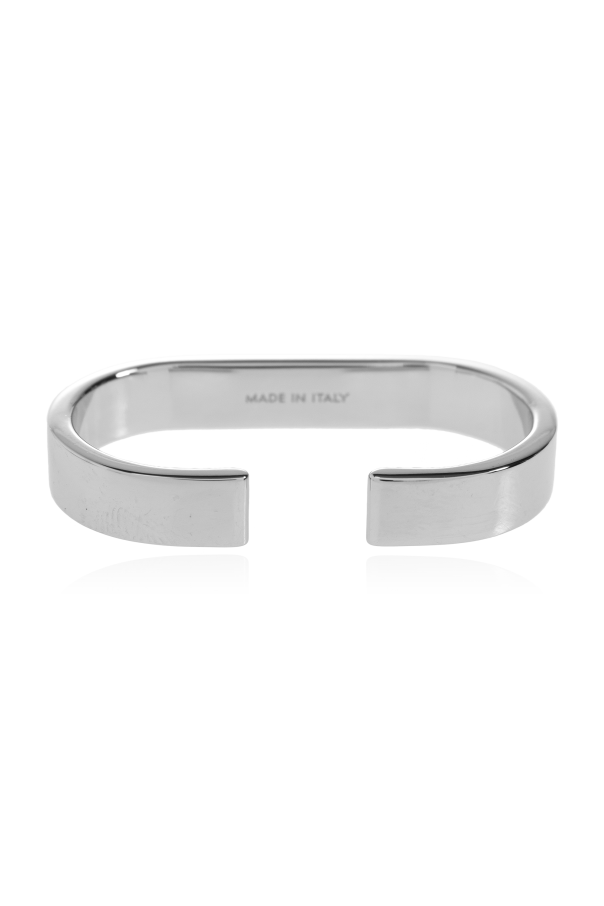 MM6 Maison Margiela Podwójny pierścień z wygrawerowanym logo