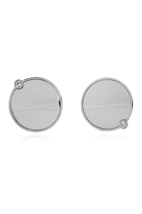 Round earrings with engraved logo od MM6 Maison Margiela