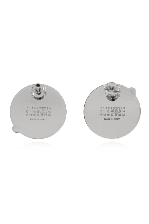 MM6 Maison Margiela Pendientes redondos con logotipo grabado