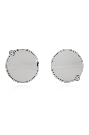 Runde Ohrringe mit eingraviertem Logo