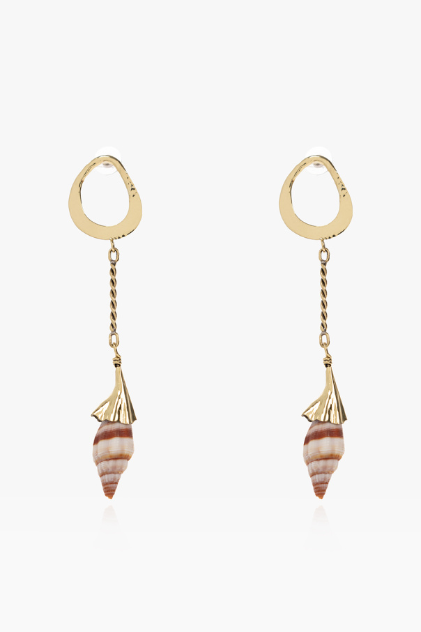 Ulla Johnson GOLD Brass earrings with shells