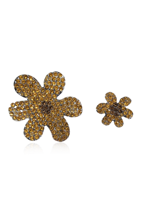Two asymmetric pins with shimmering crystals od Marni