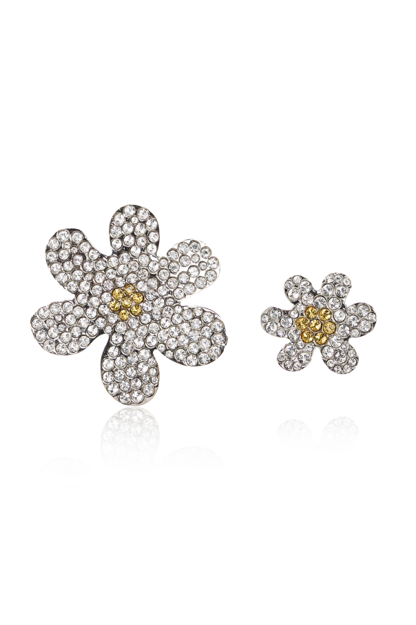 Two asymmetric pins with shimmering crystals od Marni