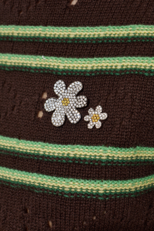 Marni Dos broches asimétricos con cristales brillantes
