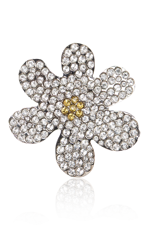 Marni Dos broches asimétricos con cristales brillantes