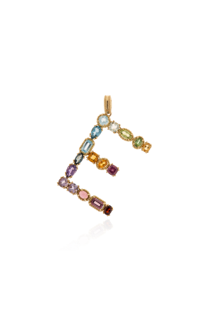 Gold pendant in the shape of the letter 'E'