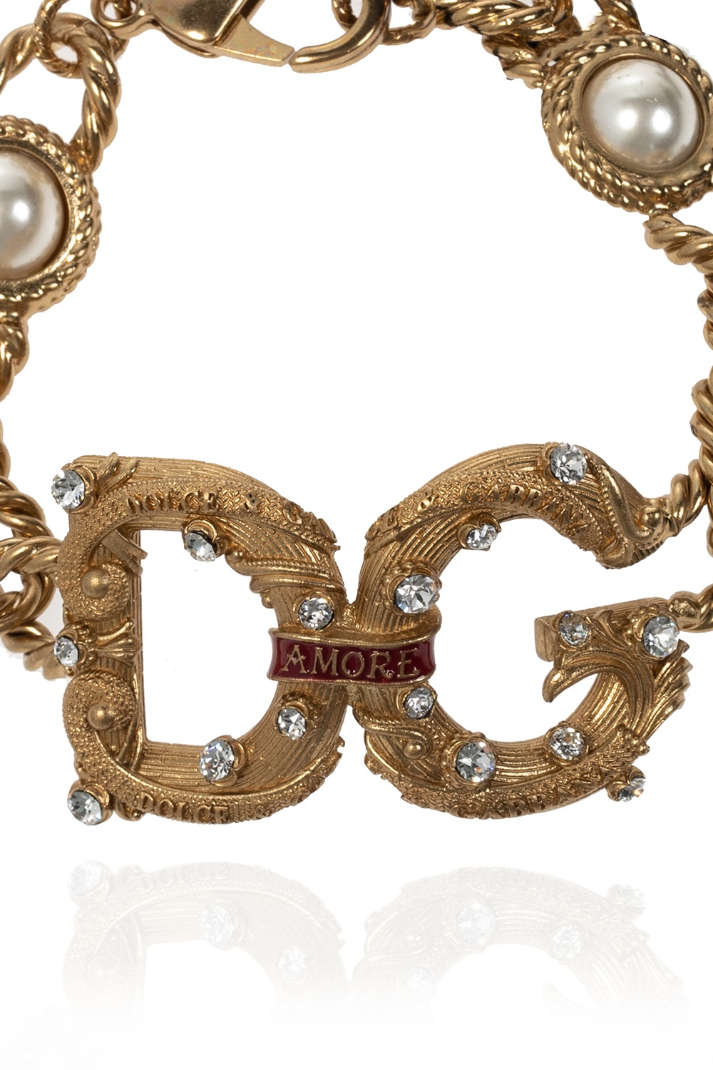 Dolce  Gabbana crystalembellished Logo Cuff Bracelet  Farfetch