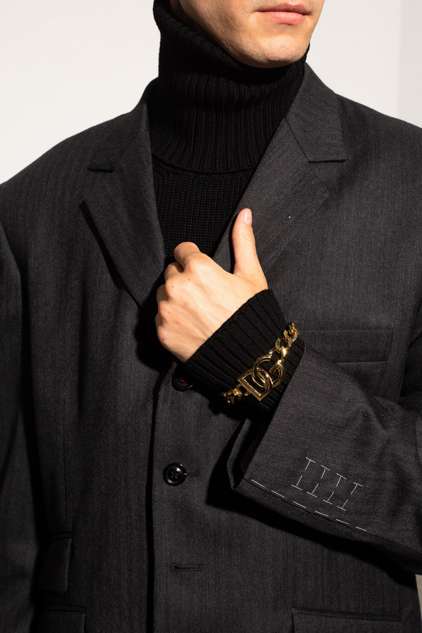 Dolce & Gabbana Heritage print bomber jacket Bracelet with logo