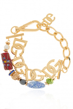 Dolce & Gabbana 18kt yellow gold initial N gemstone necklace