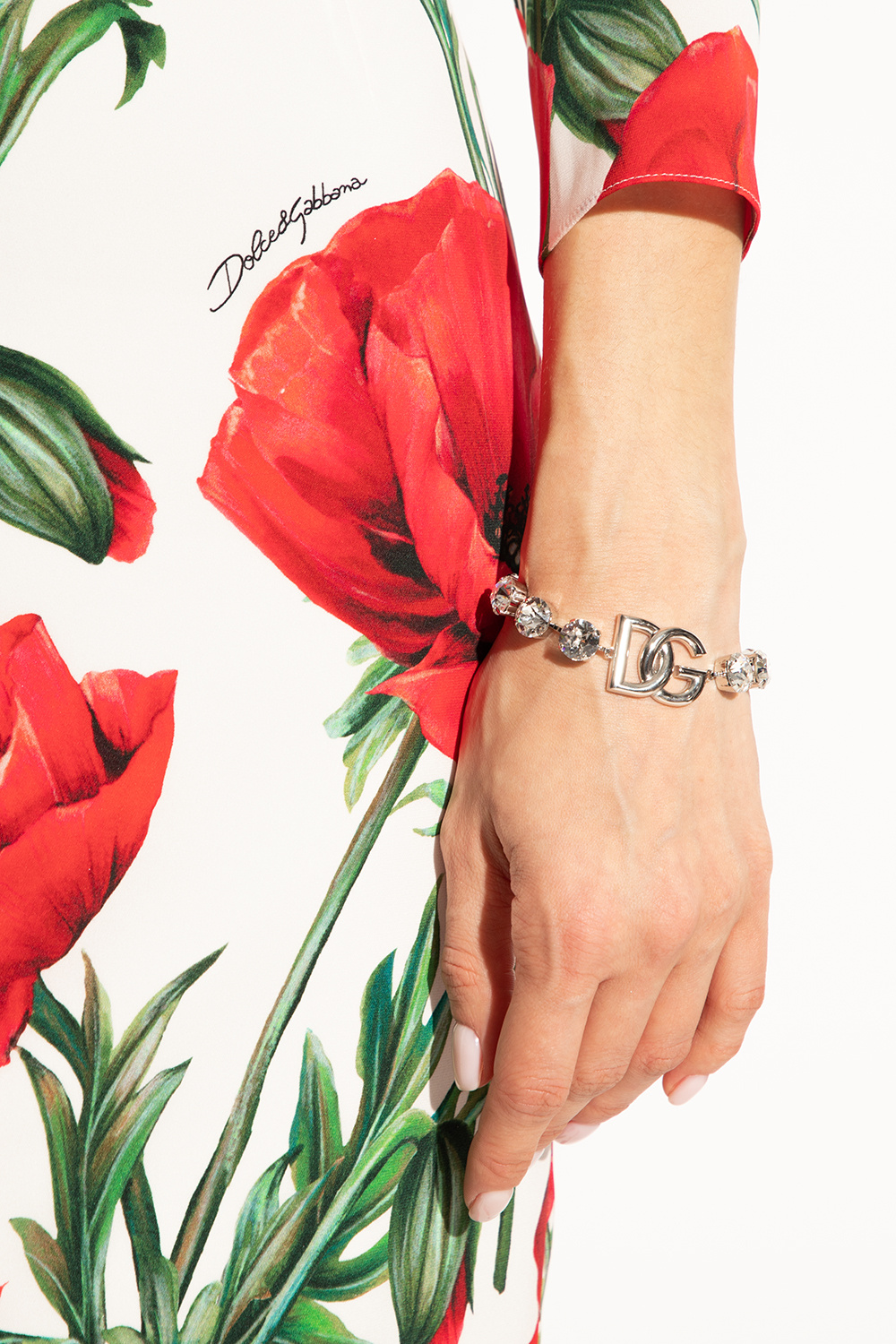 Dolce & Gabbana kort kjole til kvinder Brass bracelet with logo