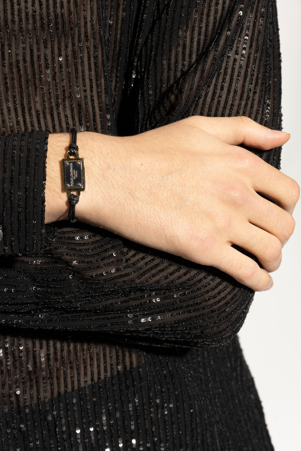 Dolce & Gabbana Pulsera ajustable con apliqué con logo