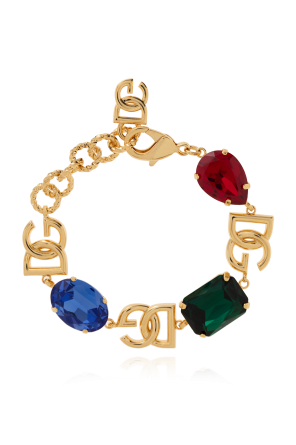 Dolce & Gabbana 18kt gold sapphire religious medallions bracelet
